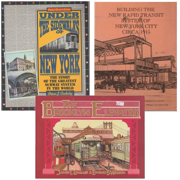 New York Subway Rapid Transit MTA Brooklyn Elevated History, Three Book Bundle - Picture 1 of 4